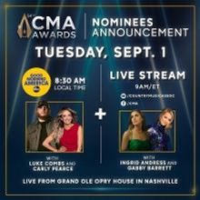 Luke Combs & Carly Pearce Will Reveal Nominees for the 54TH ANNUAL CMA AWARDS Sept. 1