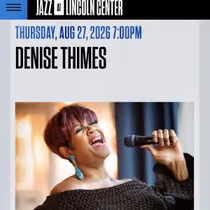 Denise Thimes to Perform Two Shows at Dizzy's in New York