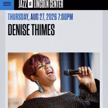Denise Thimes to Perform Two Shows at Dizzy's in New York