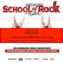 CASTING CALL: SCHOOL OF ROCK busca una swing y al alternante del protagonista