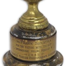 Frank Sinatra's 1945 Golden Globe Award for Film Promoting Jewish Tolerance to be Auc