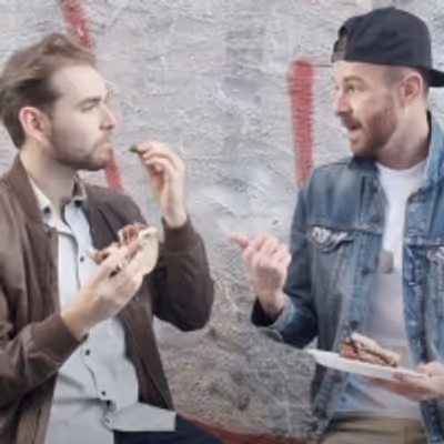 VIDEO: Matt Mucha and Taylor Okey Chow Down Like Newsies on SECOND ACT SNACKS