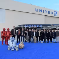 See the Cast of STAR WARS Pose With a Skywalker-Themed Aircraft