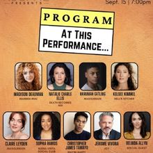 AT THIS PERFORMANCE... to Return to The Green Room 42 in September