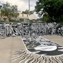 Local Artist Hosts Collaborative Coloring Book Mural At Sunken Gardens