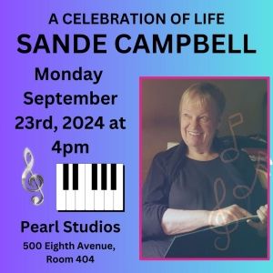 Celebration of Broadway Musician Sande Campbell to be Held at Pearl Studios