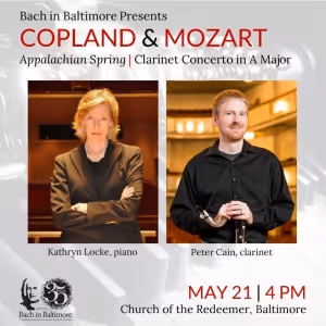 Bach In Baltimore to Perform Copland Appalachian Spring And Mozart Clarinet Concerto…