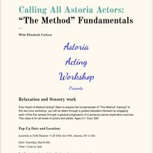 Astoria Acting Workshop Will Host 'Relaxation And Sensory Work'