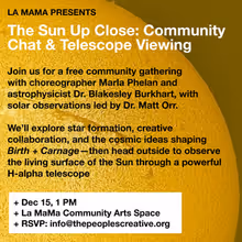 La MaMa Experimental Theatre Club to Present The Sun Up Close: Community Chat & Teles