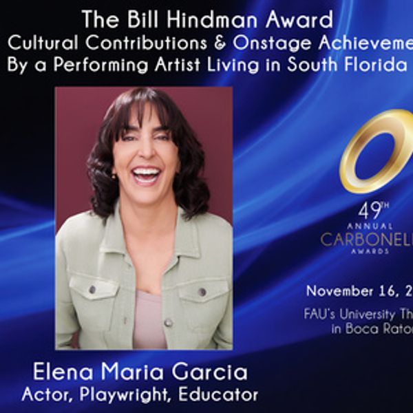 Carbonell Awards Names Elena Maria Garcia As Winner Of Bill Hindman Award 2026 Photo