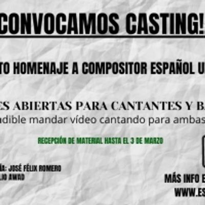 Espacio [RARO] convoca audiciones para el concierto homenaje UN COMPOSITOR ESPA&Ntilde;OL UNIVERSAL