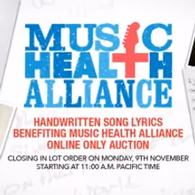 Julien's Auctions Announces Online Charity Auction, 'Handwritten Song Lyrics…