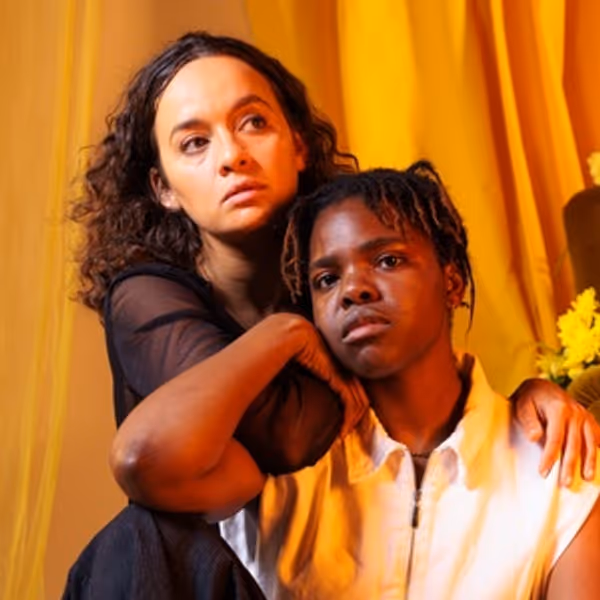 Photo: Francesca Amewudah-Rivers and Nadi Kemp-Sayfi in TENDER at the Bush Theatre Photo