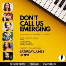DON'T CALL US EMERGING: A SONGWRITERS CONCERT to Take Place at The Kraine Theatre