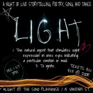 LIGHT, an Evening Of Storytelling Comes to The Soho Playhouse Honoring the Voices of…