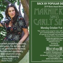 Review: MARNIE KLAR SINGS CARLY SIMON Finds The Right Tone at Don't Tell Mama