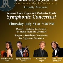 Ocean Grove Summer Stars Organ And Orchestra Finale to Present SYMPHONIC CONCERTOS