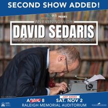 AN EVENING WITH DAVID SEDARIS Adds Second Show at the Martin Marietta Center for the
