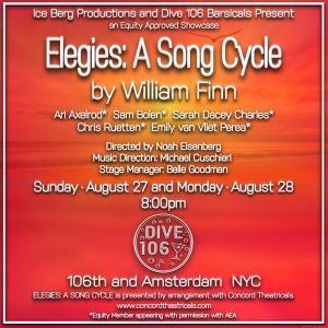 Immersive Production Of William Finn's ELEGIES: A SONG CYCLE To Take Place At Dive…