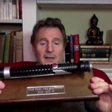 VIDEO: Liam Neeson Still Wields Qui-Gon Jinn's Lightsaber