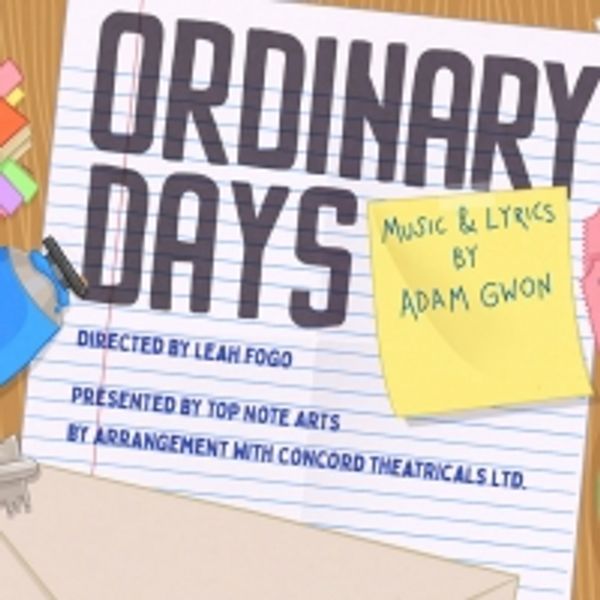 Top Note Arts To Present Virtual Production Of Adam Gwon's Musical ORDINARY DAYS Photo