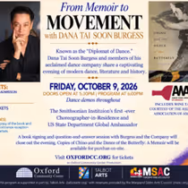 Choreographer Dana Tai Soon Burgess to Discuss Memoir at Oxford Community Center in Maryland