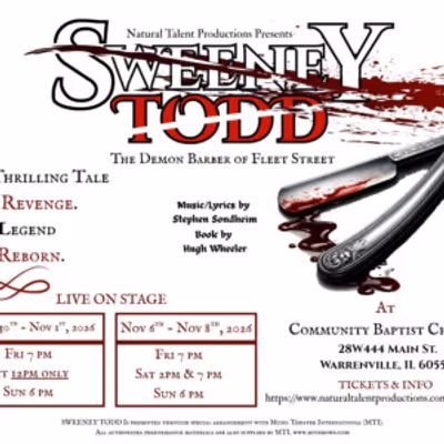 SWEENEY TODD: THE DEMON BARBER OF FLEET STREET to Open in Warrenville