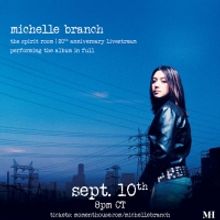 Michelle Branch Announces 'The Spirit Room - 20th Anniversary Livestream'
