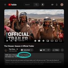THE CHOSEN Season Four Trailer Premiere Hits #2 Trending On Youtube