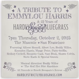 Hardly Strictly Bluegrass Kicks Off 25th Anniversary with Emmylou Harris Tribute