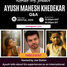 RiffRaff NYC To Host Live Instagram Q&A With Ayush Mahesh Khedekar