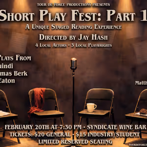 Tour de Force Productions Will Host SHORT PLAY FEST
