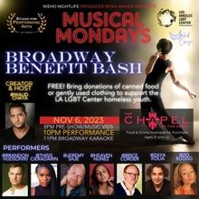 LA's Musical Mondays to Host BROADWAY BENEFIT BASH Hosted By Walid Chaya And Studio F