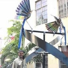 Artist Bernard Stanley Hoyes Delivers Symbolic Spiral Steel Sculpture To Jamaica Duri