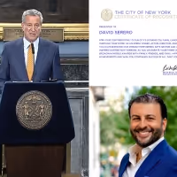 Bill De Blasio Awards David Serero With The Certificate Of Recognition From The City…