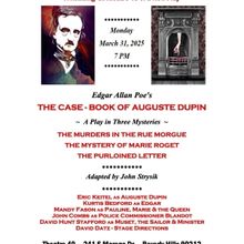 THE CASE-BOOK OF AUGUSTE DUPIN Reading To Be Presented At Theatre 40