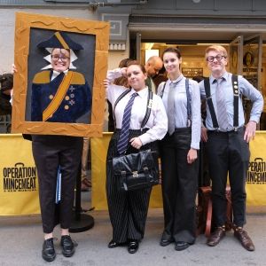 OPERATION MINCEMEAT Audience Surprise Cast Dressed as Show Characters