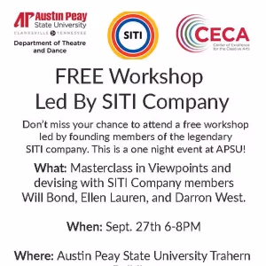 One Night Workshop With The SITI Company to Take Place at Austin Peay State…