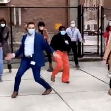VIDEO: Boston Medical Center Employees Dance to Celebrate the Arrival of the COVID-19