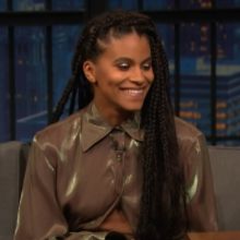 VIDEO: Watch Zazie Beetz Talk About Knitting a Hat for Her Cat on LATE NIGHT WITH SET