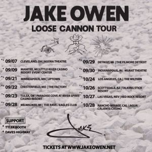 Jake Owen Announces 'Loose Cannon' Tour