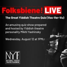 National Yiddish Theatre Folksbiene Continues August Virtual Programming