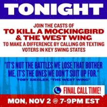 Cast and Creators of TO KILL A MOCKINGBIRD and THE WEST WING to Phone Bank With…