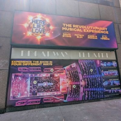 Up on the Marquee: HERE LIES LOVE