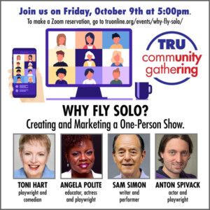 Theater Resources Unlimited to Host One-Person Show Panel via Zoom