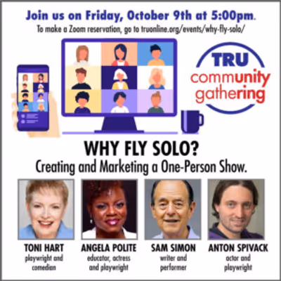 Theater Resources Unlimited to Host One-Person Show Panel via Zoom