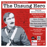 THE UNSUNG HERO by David Gilna Will Be Staged at The New York Irish Center