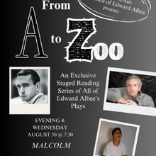 FROM A TO ZOO, Staged Readings Of Edward Albee's Plays, Continues On Wednesday, Augus