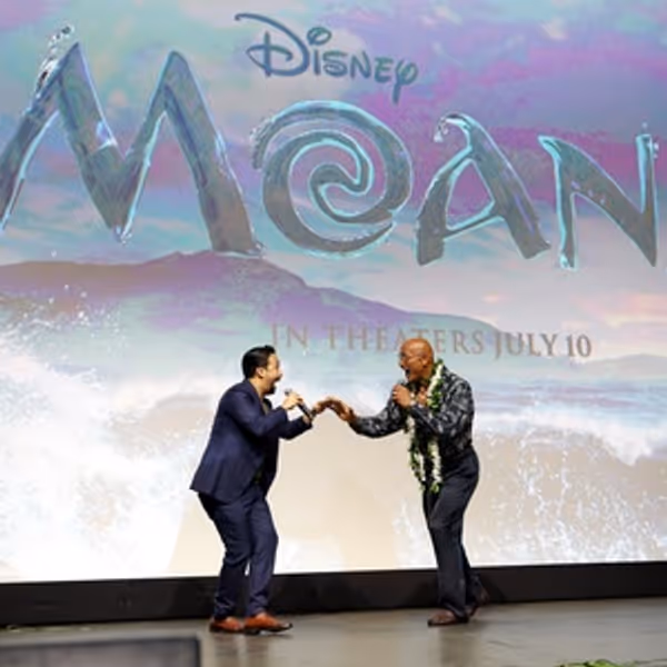 Video: Watch Lin-Manuel Miranda and Dwayne Johnson Perform 'You're Welcome' at MOANA  Photo