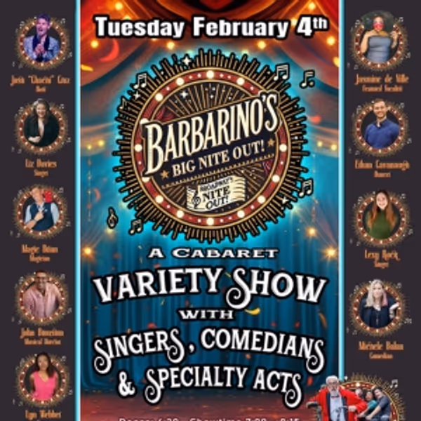 BARBARINO'S BIG NIGHT OUT! Variety Show Returns to Lips Photo